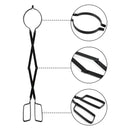 2PCS Hearth Tool Fireplace Set Fire Tools Set Campfire Tongs Fire hook Black