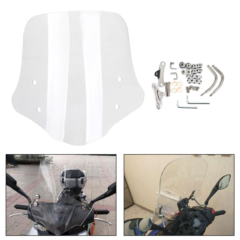 Universal ABS Plastic Motorcycle Windshield Windscreen with Mounting Kit