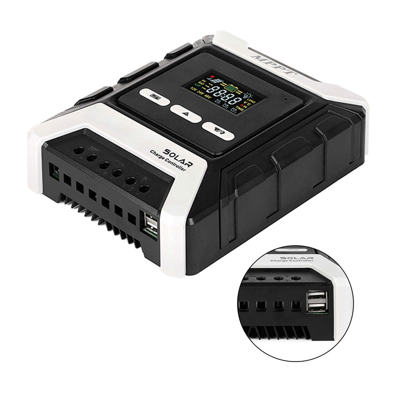 12/24/48V 20A MPPT Solar Charge Controller Panel Battery Regulator Dual USB