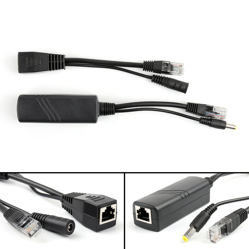 POE Injector Splitter Adapter Cable DC 24V to 12V For CCTV Camera 100M