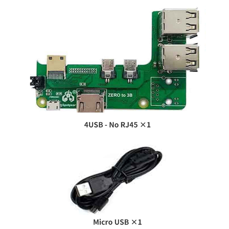 Expansion Board Zero Pi0 USB HUB RJ45 HAT fit for Raspberry Pi Zero 2w to 3B