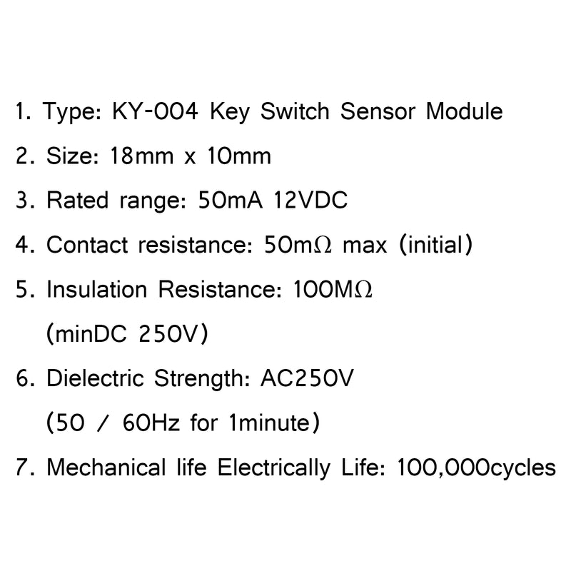 10Pcs KY-004 3 Pin Button Key Switch Sensor Module For Arduino AVR PIC
