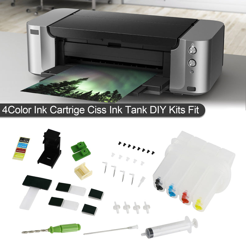 4 Colors Continuous Ink Supply System Ink Cartrige Ciss DIY Kit Fit for Canon