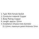 4PCS Red RCA Female Socket Chassis Connector High Quality Copper Jack