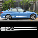 2pcs Side Skirt Stripes Decal Sticker for Mercedes Benz W205 C Class AMG White