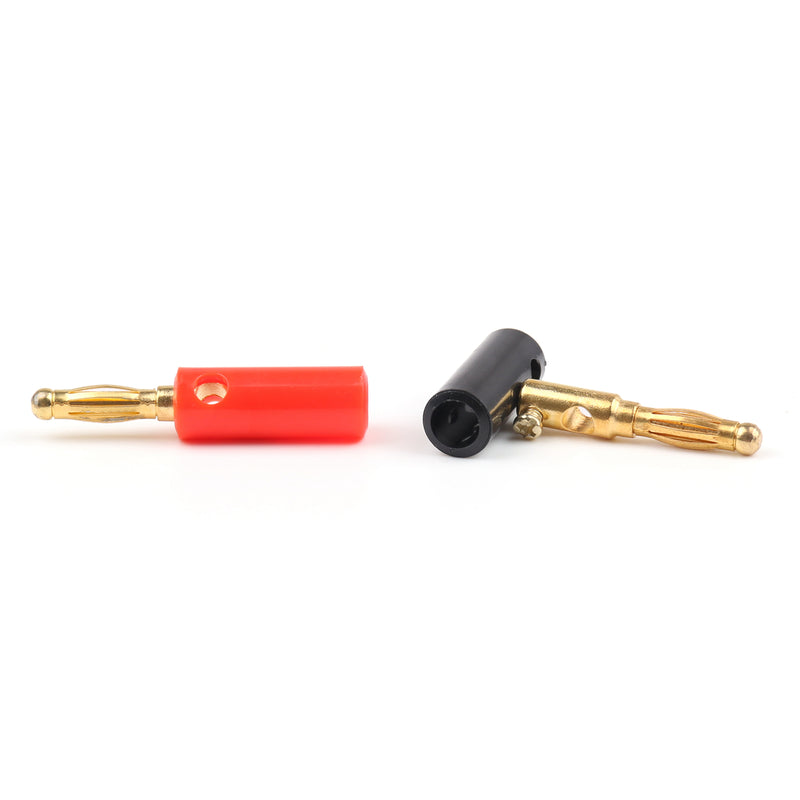 20 Pcs High Quality 4mm Banana Plug Gold Plated Red Black Lenth 40mm