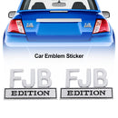 2隆脕 FJB EDITION 3D Emblem Badge Truck Car Decal Bumper Sticker Sliver & Black