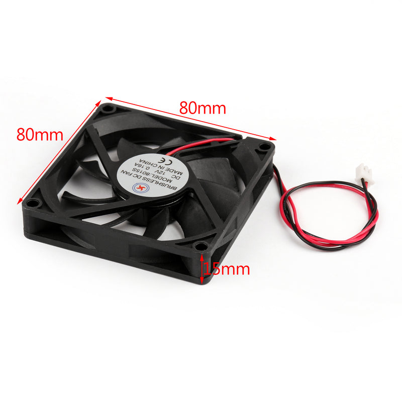 1Pcs DC Brushless Cooling PC Computer Fan 12V 8015s 80x80x15mm 0.16A 2 Pin Wire