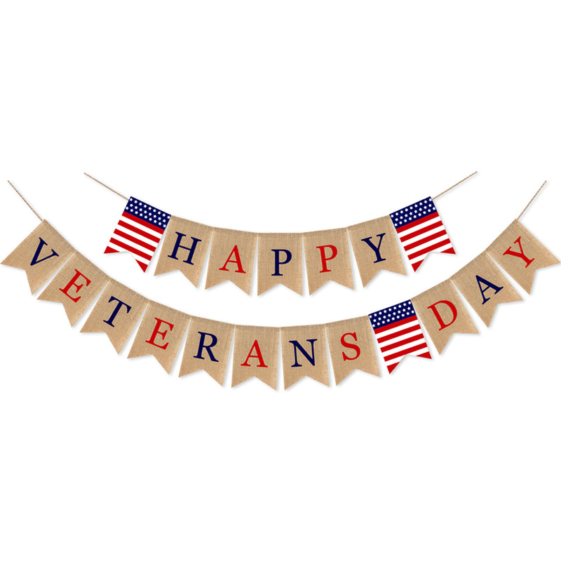 Burlap Veterans Day Congratulations Banner Veterans Day Banner Party Decorations