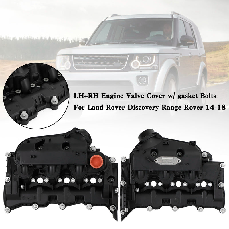 LH+RH 2018 Land Rover Range Rover Velar V6 3.0L Petrol Engine Valve Cover w/ gasket Bolts