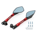 Universal CNC Aluminum Motorcycle Handlebar Rear View Mirrors Blue Anti-glare Mirror for Honda for Yamaha for Suzuki Generic