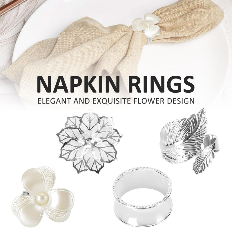 6-12PCS Napkin Rings Flower Napkin Holder Napkin Buckle
