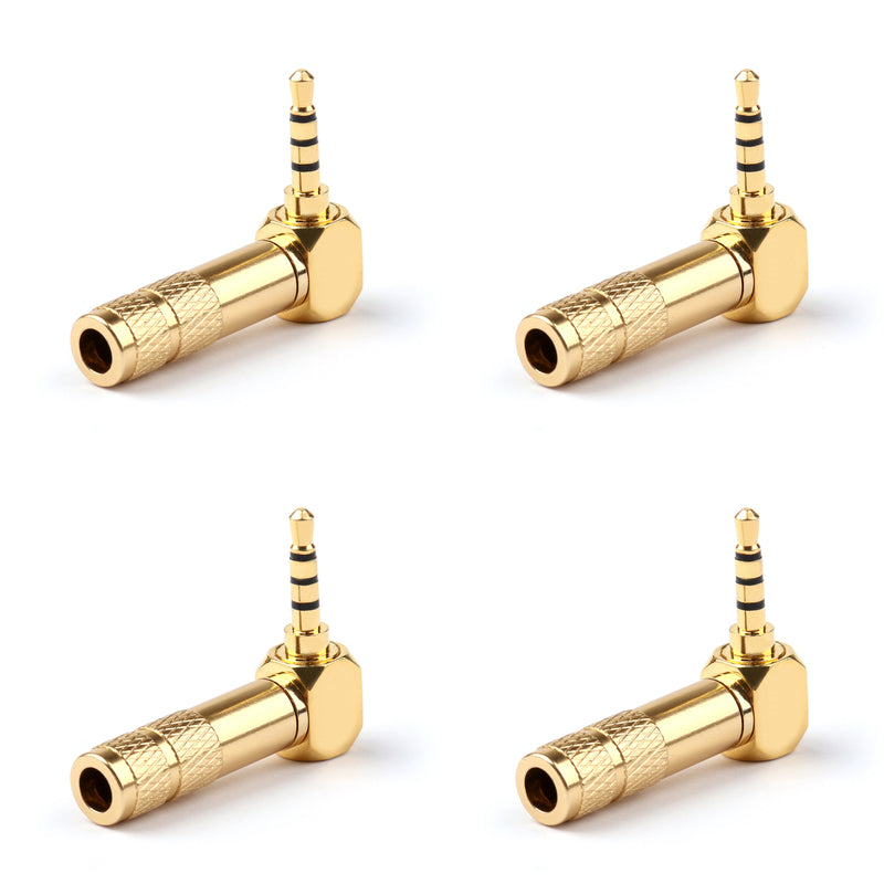 4PCS 2.5mm 4 Pole TRRS Mini Audio Male Plug Right Angle 90¡ã Connector Gld