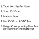 8Pcs 50mm Iron Net Fan Cover CPU Fan Grill Computer Cooling Fan 50x50mm AC/DC