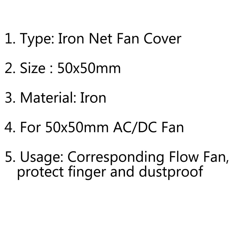 8Pcs 50mm Iron Net Fan Cover CPU Fan Grill Computer Cooling Fan 50x50mm AC/DC