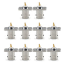 10X Connector BNC Female Jack 4-Hole 18.5mm Flange Solder Panel Mount Straight