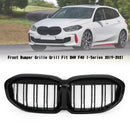 Gloss Double Black Front Replacement Hood Grille Fit BMW F40 1-Series 2019-2023 Generic