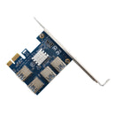 PCIE 1X 1 to 4 Expansion Card USB 3.0 Riser Card Extender Board Mining 4 Slot