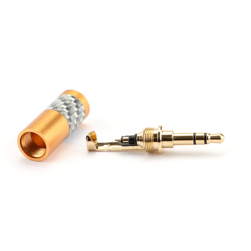 4PCS Mini 3.5mm 3 Pole Stereo Plug Audio Connector Fit DIY Headphone Gold