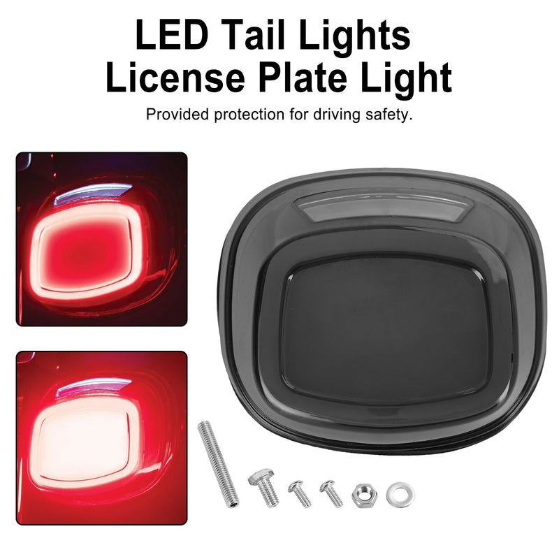 LED Tail Lights License Plate Light For Touring Softail Dyna Sportster 99-Up Generic