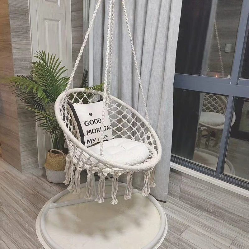 Hammock Chair Rope Hanging Swing Round Indoor Ourdoor Patio Bedroom Hammock
