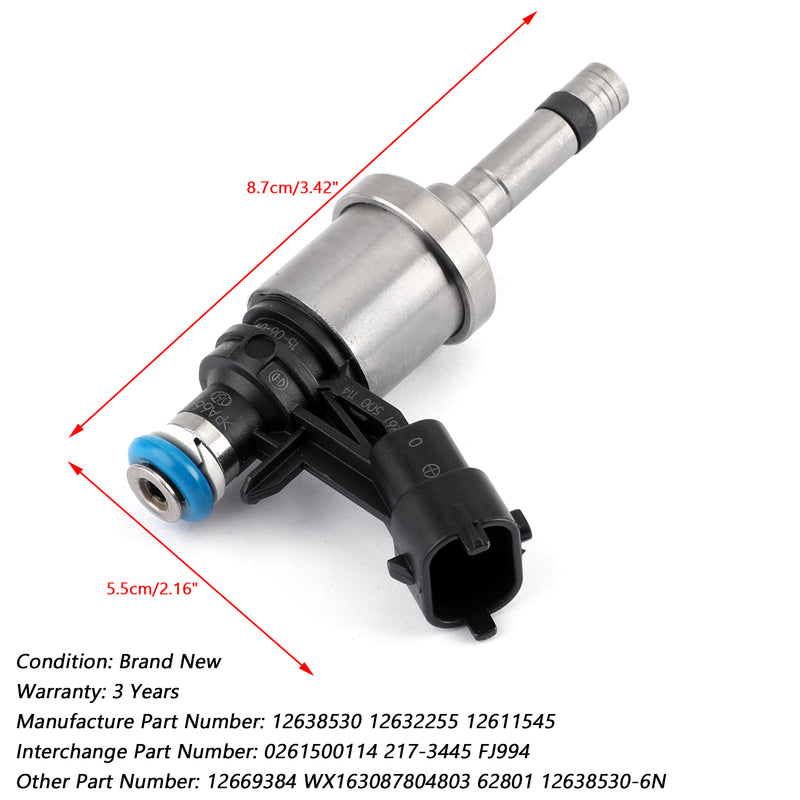6x Fuel Injectors For GM Chevrolet Camaro Traverse GMC Acadia CTS 3.6L 12638530 Generic