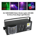 4In1 80W RGBW Pattern Strobe Lights LED DMX DJ Disco Party Stage Light+Remote