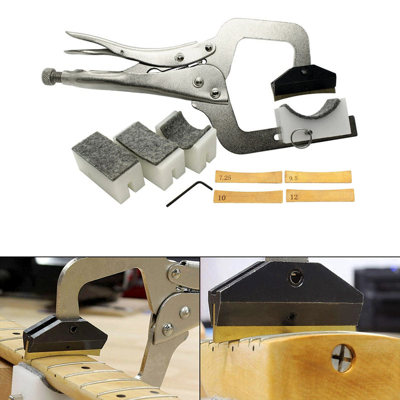 Guitar Handheld Fret Press Clamp With 4 Padded Neck Presses Guitar Repair Tool