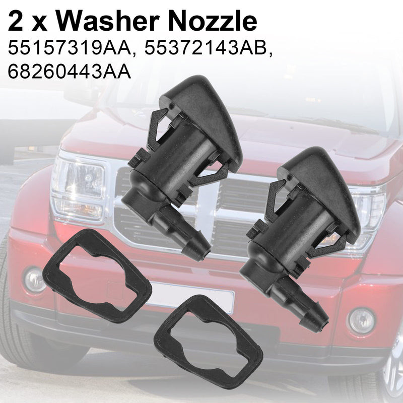 2Pcs Windscreen Wiper Washer Nozzle Jet Spray For Jeep Grand Cherokee 2011-2017 Generic