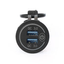 QC 3.0 Socket Charger With A Newest On/Off Touch Button Fast Charging Technology Blue