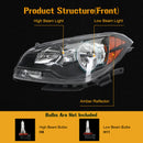 Chevrolet Malibu 2008-2012 Black Housing Clear Amber Headlights Assembly