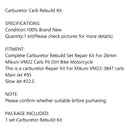 Carburetor Rebuild Repair Kit For 26mm Mikuni VM22 Carb Dirt Pit Bike Jet