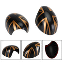 Mirror Covers for MINI Cooper R55 R56 R57 R58 R59 R60 R61 Power Fold Mirror Black/Gold