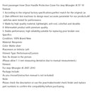 Front passenger Inner Door Handle Protection Cover For Wrangler JK 07-10 Generic