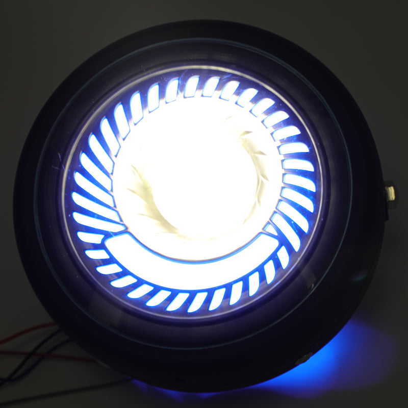 6.5'' Motorcycle Universal Blue / White LED Headlight For Cafe Racer Custom Generic