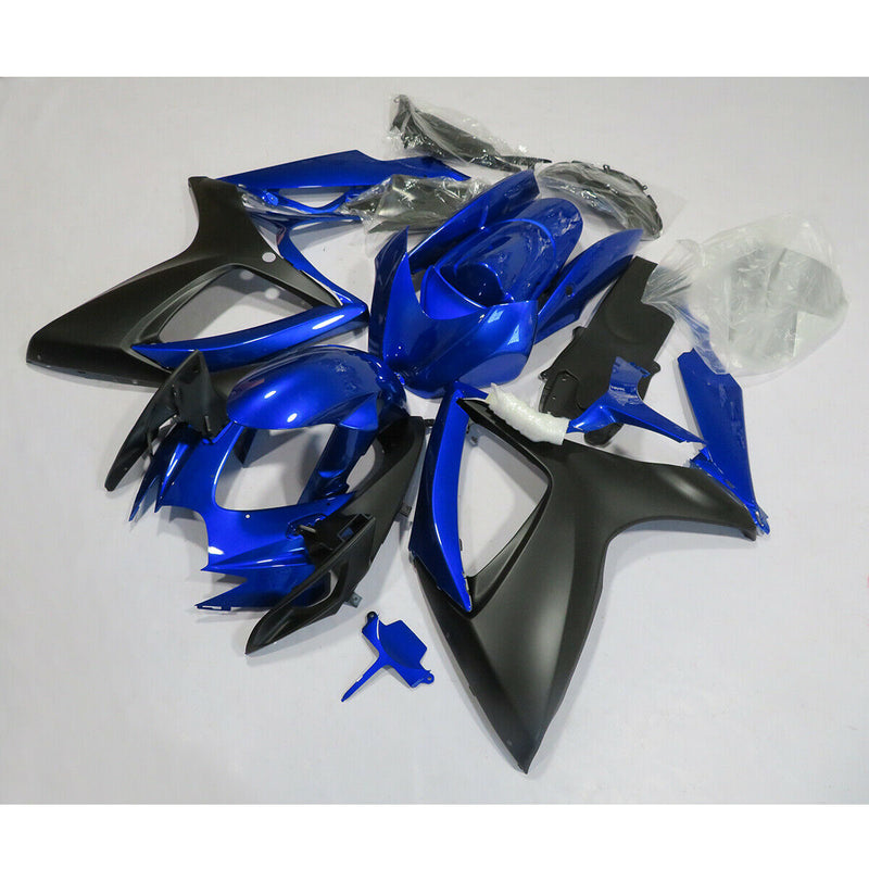 Fairing Injection Plastic Kit Blue Black Fit For Suzuki GSXR600/750 2006-2007 Generic