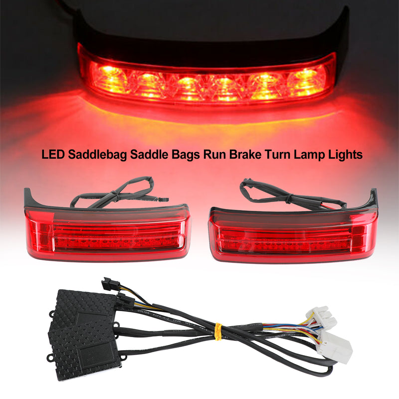 LED Saddlebag Saddle Bags Run Brake Turn Lamp Lights For Touring 1996-2013 Generic