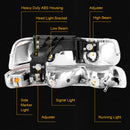 Chevrolet Silverado 99-02/Tahoe Suburban 00-06 Headlights Assembly+Bumper Signal Lamps
