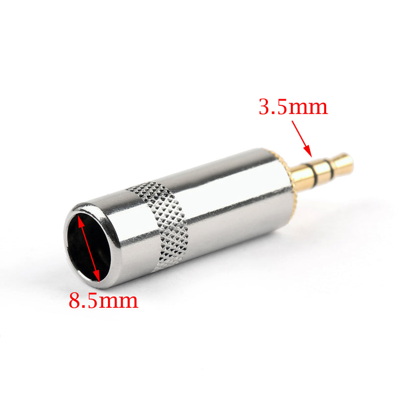 4Pcs 3.5mm 3Pole Plug Gold-Plated Contact Plug Jack Solder Audio For Headphone Silver