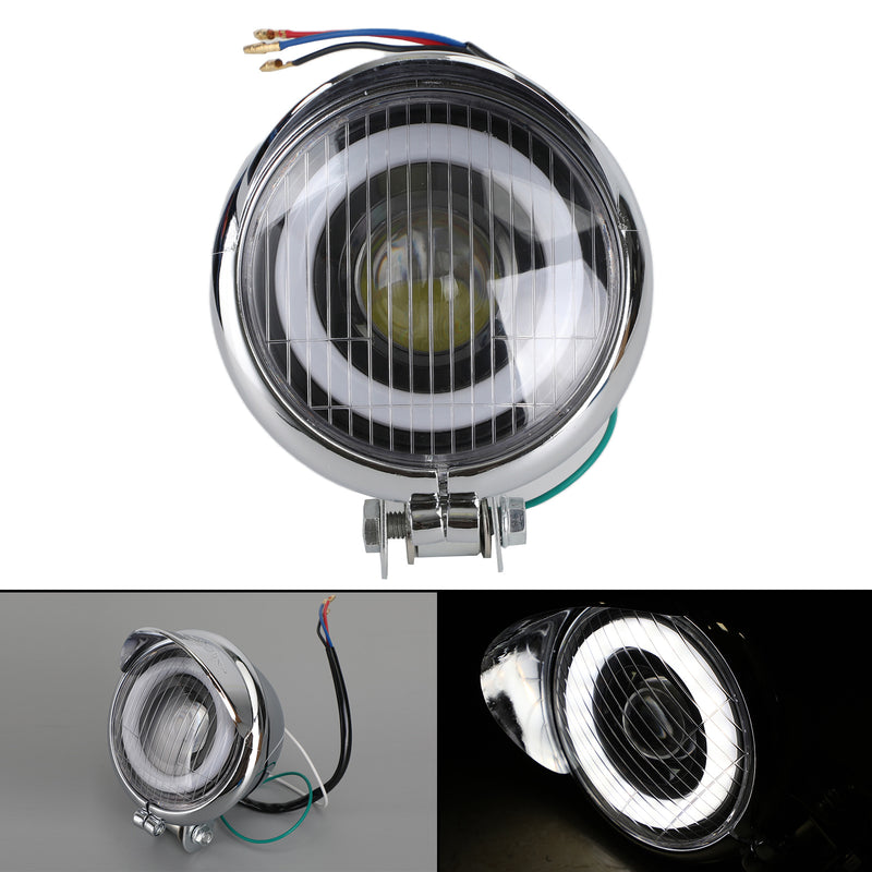 5 inch Motorcycle Headlight Chrome Halo Ring DRL For Cafe Racer Custom Bike Generic