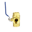 1" Ball Valve Female L Port 600 WOG NPT Brass Ball Valve Threaded Plumbing