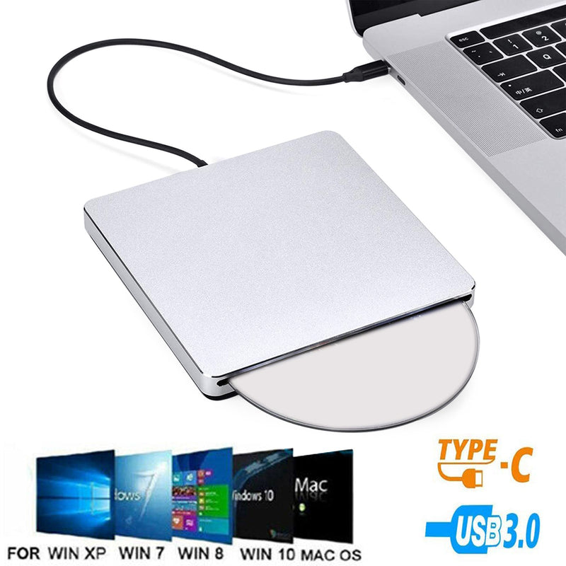 Slot-in External CD/DVD Drive USB 3.0 Player Burner Writer for Laptop PC Mac