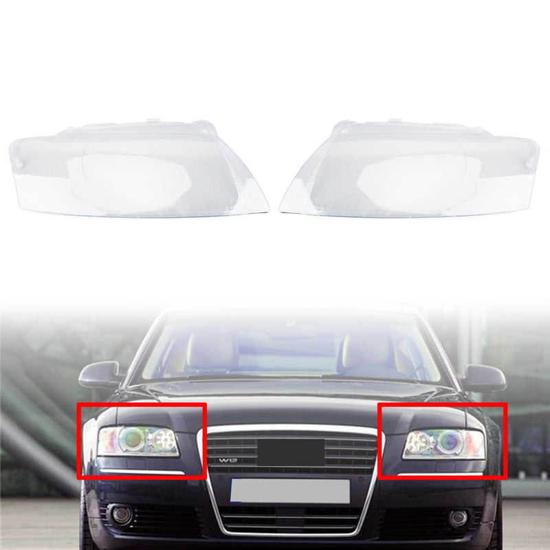 Headlight Cover Headlamp Lens Left For AUDI A8 D3 2005-2010 Clear Generic