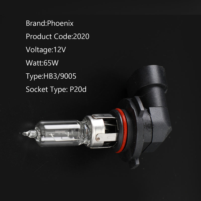For Phoenix Tungsten HB3 9005 12V65W P20D Halogen Headlamp Bulb Generic