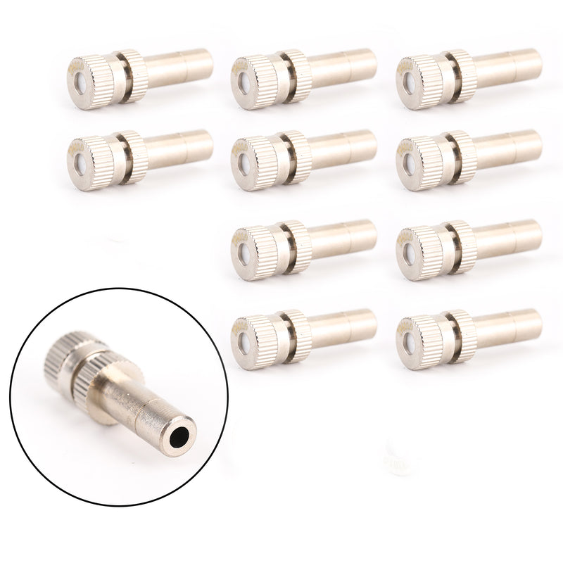 10pcs Misting Nozzles Water Mister Sprinkle For Cooling System 0.016" Quick plug