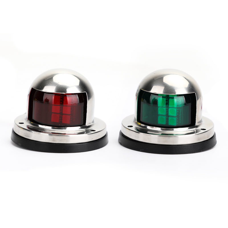 2x Red Green Marine Bow Boat 12V Yacht Pontoon Bright signal Lights waterproof