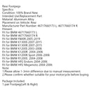 Rear Footrests Foot Peg for BMW F800R K1300S K1300R K1200S K1200R R1200S HP2 Generic