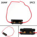 6*30mm Glass Tube Fuse Holder Flip Cover 16AWG Wire Cable Fuses Box Motorcycle