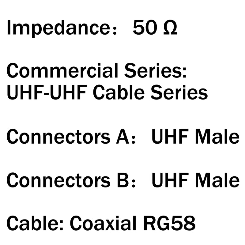 10Pcs UHF PL259 Male to Male Plug Coax Pigtail Jumper Coaxial Cable RG58 25cm Connector