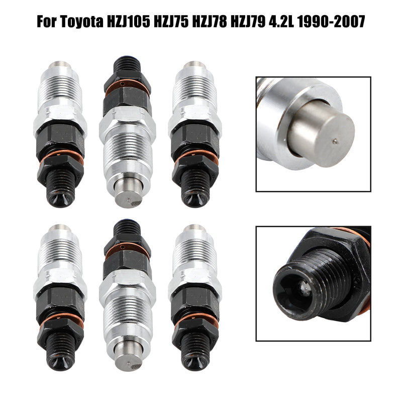 1990-2007 Toyota HZJ105 HZJ75 HZJ78 HZJ79 6PCS Fuel Injectors 23600-19075 Fedex Express